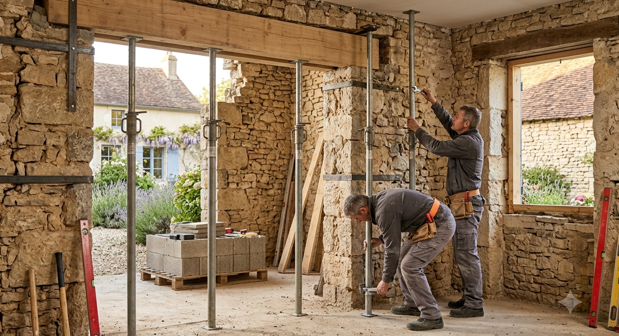 Actibat49 Macon Cholet Etayer Le Chantier Avant Toute Decoupe A Saint Leger Sous Cholet Actibat49 Macon Cholet Etayer Le Chantier Avant Toute Decoupe A Saint Leger Sous Cholet